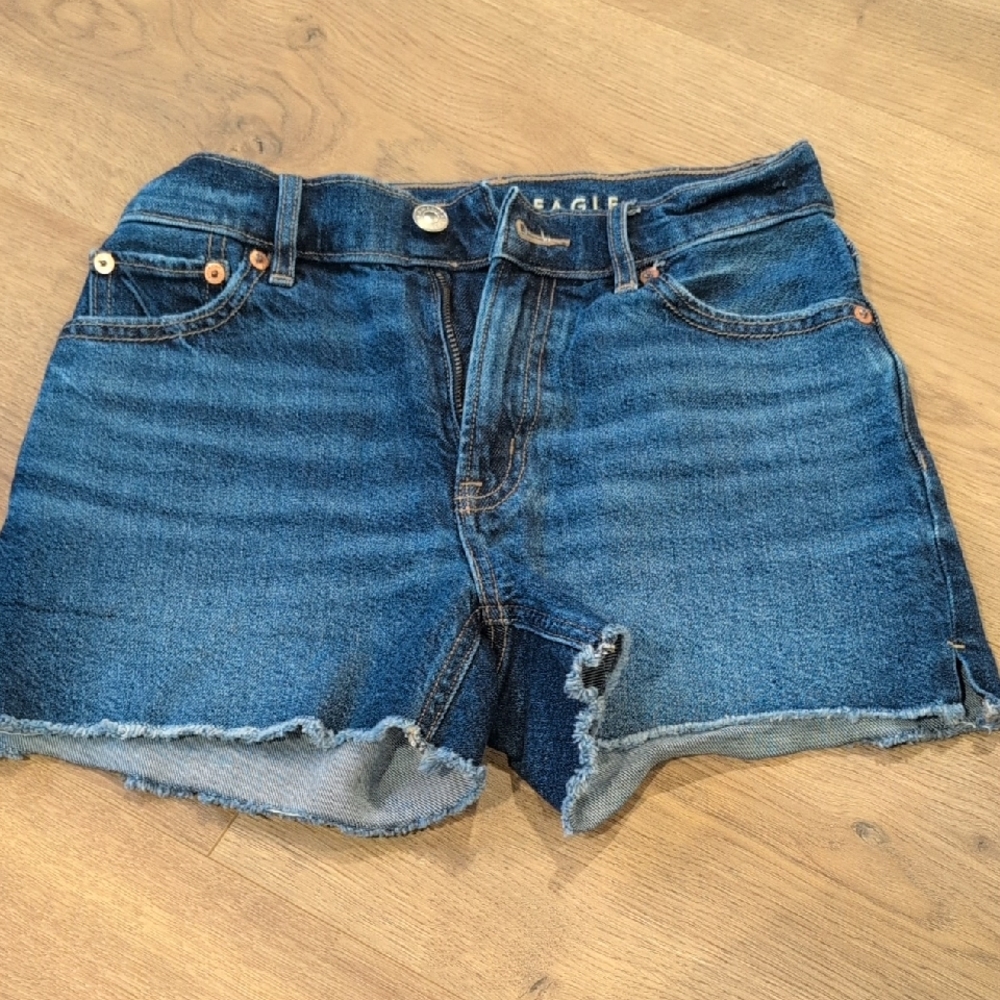 American Eagle Outfitters Dark Blue Denim Cutoff Shorts